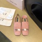 Women Shoes Sergio Rossi Flats Shoes Pink Genuine Suede