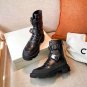 Women Shoes Both Boots Paris Black Harness Glow Buckle Moto Boots