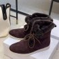 Women Shoes Loro Piana Boots Suede Fur Open Walk Ankle Boots