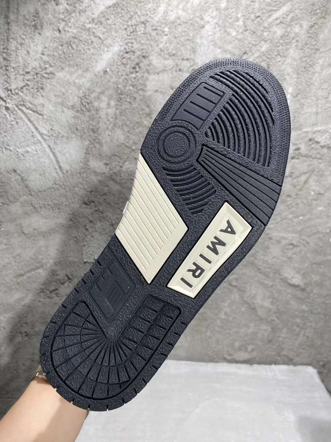 Men's Shoes Amiri Skel High-top Sneakers Skeleton Black White Lace-up ...