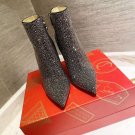 Women Shoes Paris Red Sole Boots 10cm Heel Crystal Bling Bling Wedding Boots
