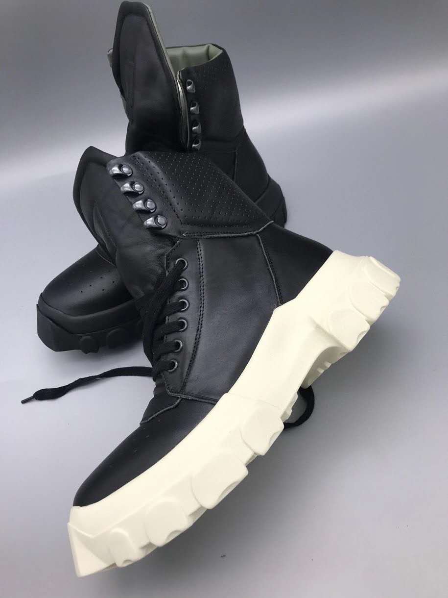 Men's Shoes Rick Owens Black Lace Up Hiking Boots