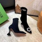 Women's Shoes Amina Muaddi Boots Begum 95mm Embellished Sock Boots Crystal Sunflower