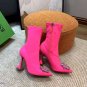 Women's Shoes Amina Muaddi Boots Begum 95mm Embellished Sock Boots Pink Fashion