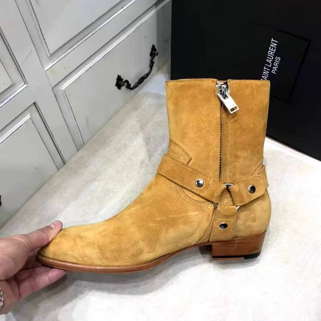 wyatt harness boots in suede