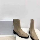 Women's Shoes Osoi Boots Genuine Leather Back Zipper Square Toe Boots