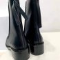 Women's Shoes Black Osoi Boots Genuine Leather Back Zipper Square Toe Boots
