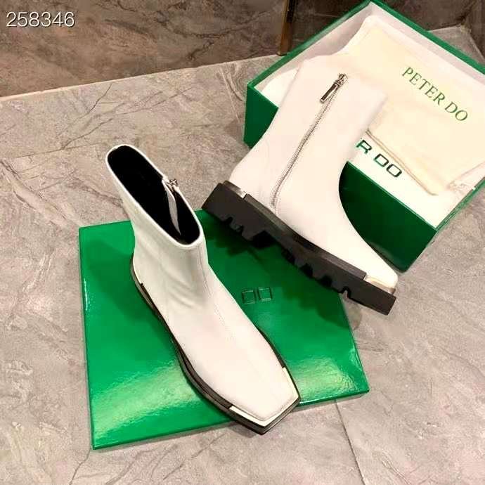 Women's Shoes Peter Do Boots Chunky Sole Leather Ankle Boots Metal