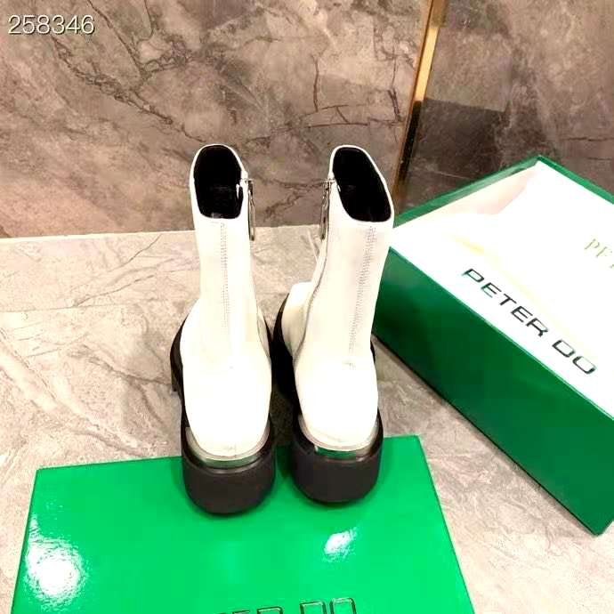 Women's Shoes Peter Do Boots Chunky Sole Leather Ankle Boots Metal
