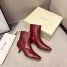Women's Shoes By Far Boots Red Audrey Stretch-leather Ankle Boots Genuine Leather