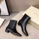 Women's Shoes By Far Boots Black Genuine Leather Side Zipper Square Toe Boots