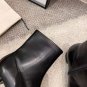 Women's Shoes By Far Boots Black Genuine Leather Side Zipper Square Toe Boots