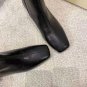 Women's Shoes By Far Boots Black Genuine Leather Side Zipper Square Toe Boots