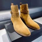 Men's Shoes Saint Paris Laurent Boots Wyatt Jodhpur Brown Leather Ankle-wrap Boots