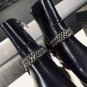 Men's Shoes Saint Paris Laurent Boots Wyatt Belted Harness Chain Black Genuine Leather Boots