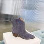 Women's Shoes Isabel Marant Boots Gray Genuine Suede Western Boots