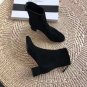 Women's Shoes Black Aquazzura Boots Saint Honore Suede Zip Booties