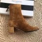 Women's Shoes Pineapple Aquazzura Boots Saint Honore Suede Zip Booties