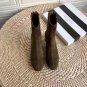 Women's Shoes Pineapple Aquazzura Boots Saint Honore Green Suede Zip Booties