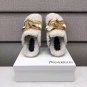 Women's Shoes Jw Anderson Mules Chain Embellished Leather Wool Loafers
