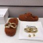 Women's Shoes Jw Anderson Mules Chain Embellished Brown Wool Loafers