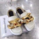 Women's Shoes Jw Anderson Loafers Chain White Genuine Leather Anderson Chain Slide Mules