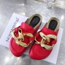 Women's Shoes Jw Anderson Loafers Chain Red Genuine Leather Anderson Chain Slide Mules