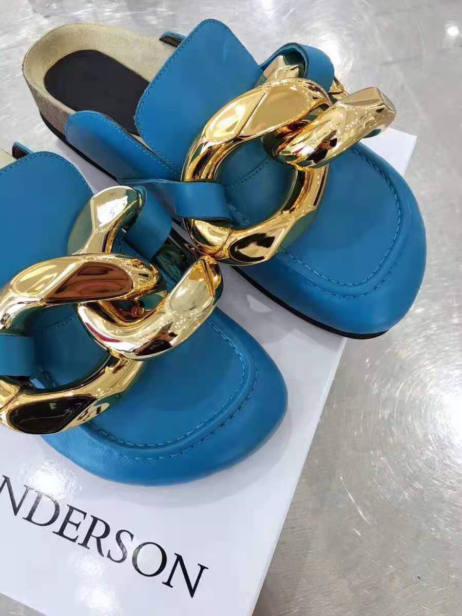 Women's Shoes Jw Anderson Loafers Chain Blue Genuine