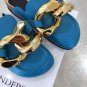 Women's Shoes Jw Anderson Loafers Chain Blue Genuine Leather Anderson Chain Slide Mules