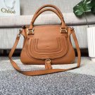 Designer Marcie Handbag Classic Medium Marcie Bag Brown Genuine Leather Handbag Grain Calfskin