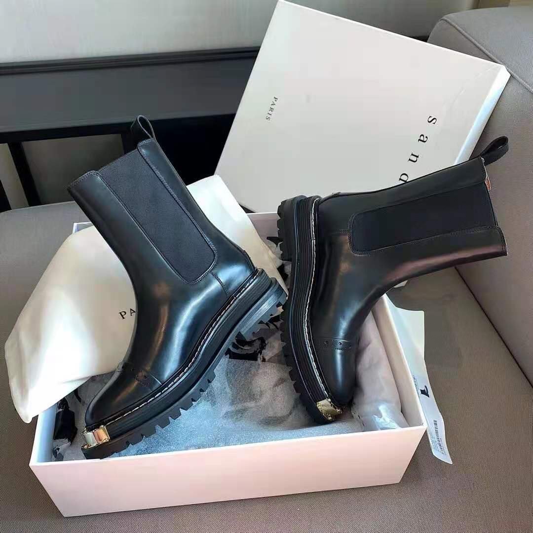sandro biker boots with gold eyelets