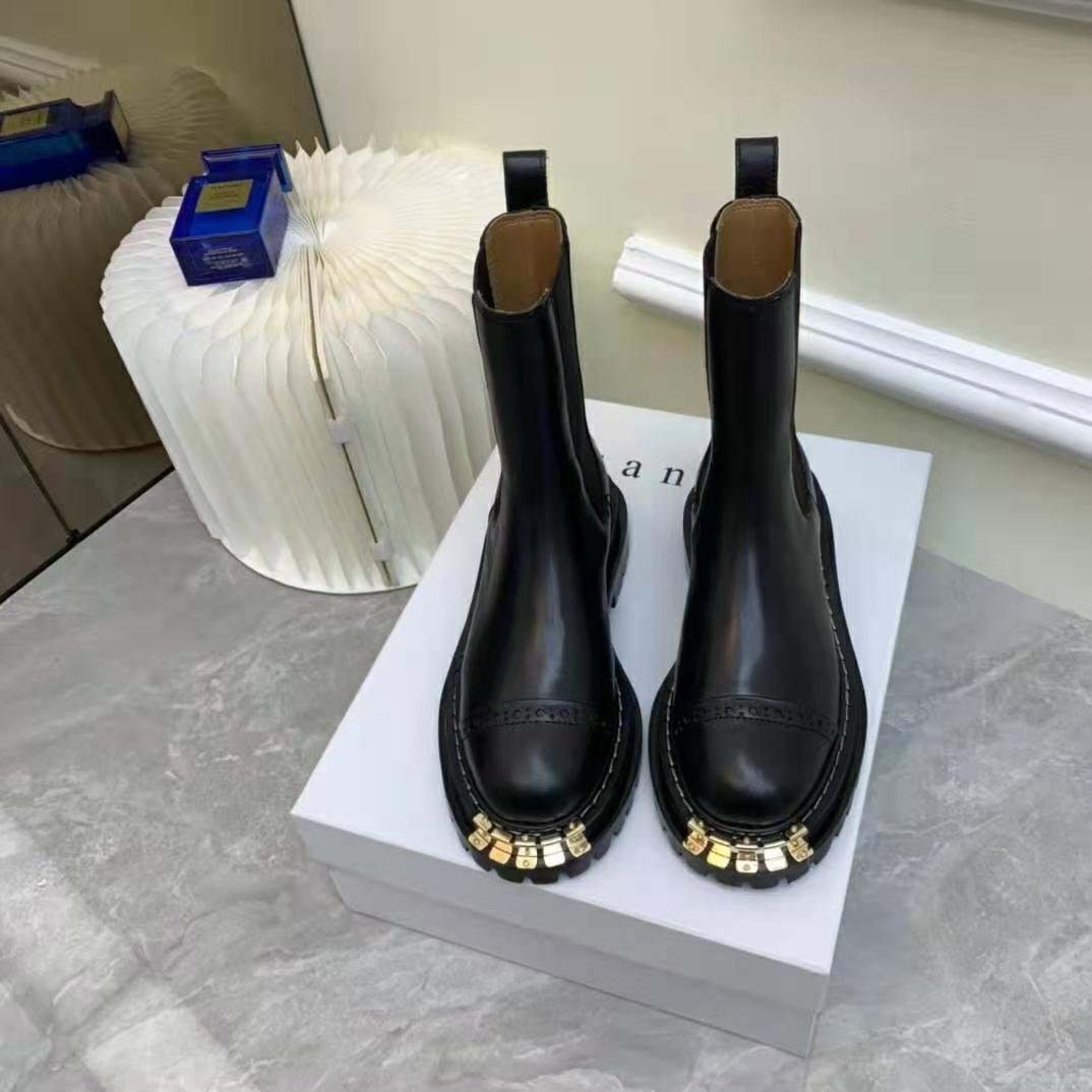 Women's Shoes Sandro Paris Boots Black Genuine Leather Elasticated ...