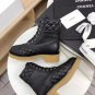 Women's Shoes Paris Cc Boots Black Suede Lace-up Martin Boots 5.5cm Heel