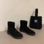 Women's Shoes Paris Cc Snow Boots Sheepskin Wool Black Warm Boots