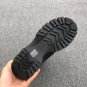 Men's Shoes Lace-up Hiking Boots Black Calf Leather Ridged Rubber Sole Hiking Boots Luxury