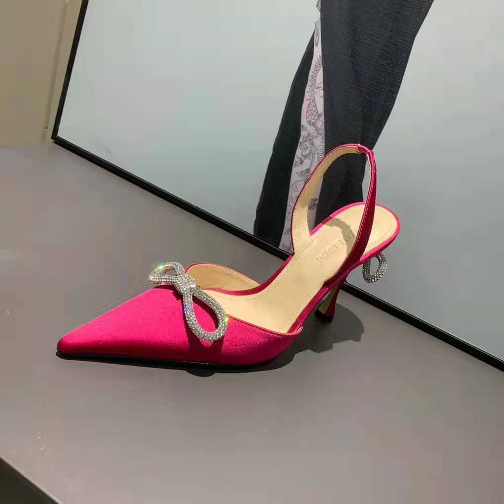 mach and mach crystal satin pumps