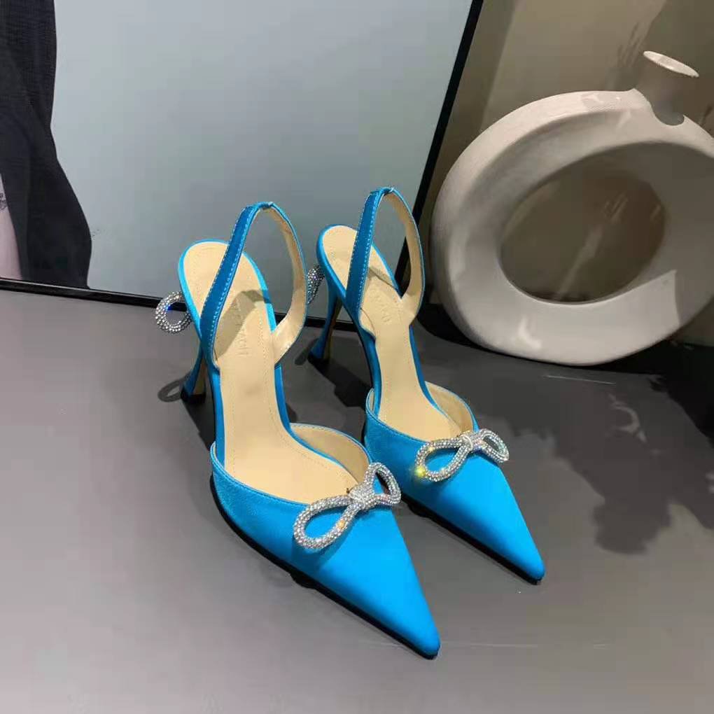 mach and mach crystal satin pumps