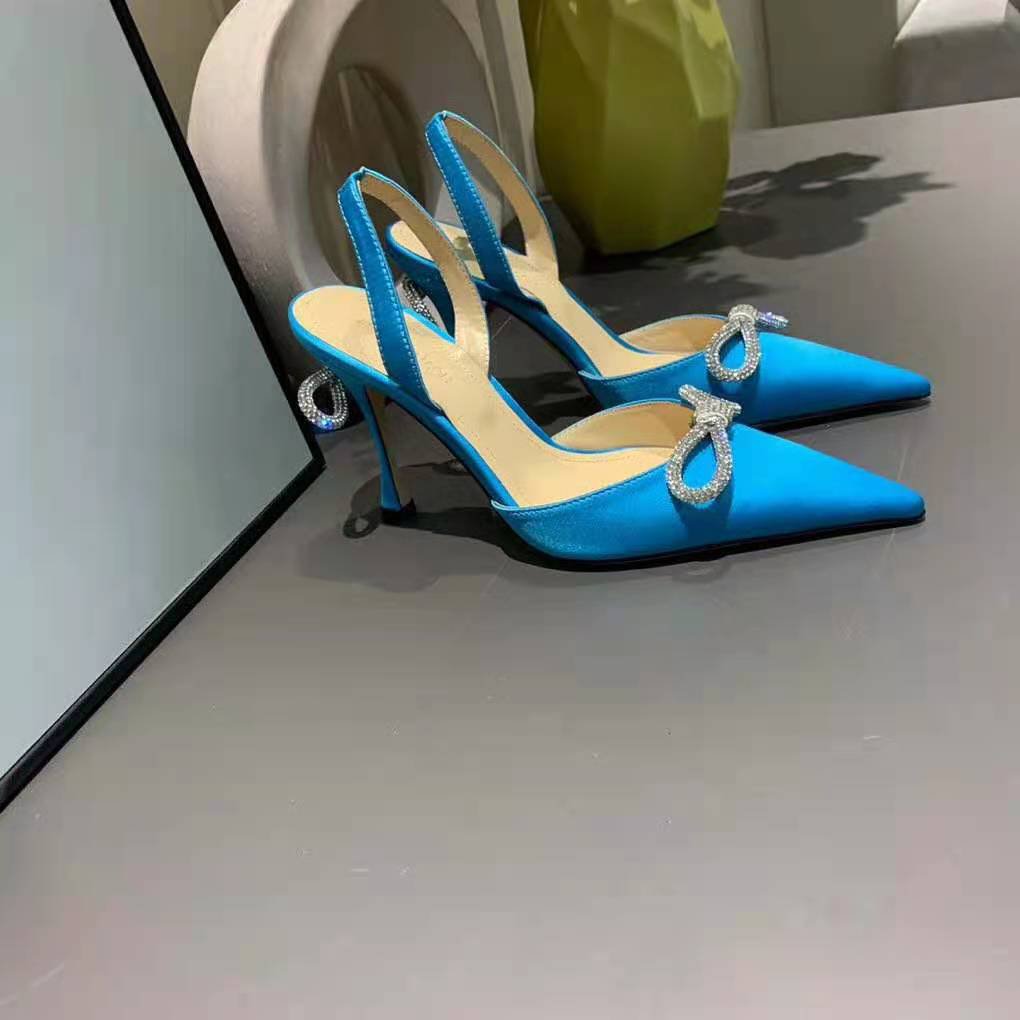 mach & mach crystal satin pumps