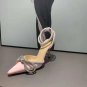 Women's Shoes Mach & Mach Pumps Double Crystal Bow Pointed Toe Pumps Pink