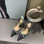 Women's Shoes Mach & Mach Pumps Double Crystal Bow Pointed Toe Wedding Pumps