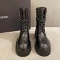 Women's Shoes Ann Demeulemeester Boots Black Genuine Real Original Leather Buckle Lace-up Boots