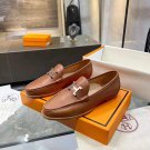 Women's Shoes Paris Loafers H Palladium Plated Brown Genuine Leather Loafers