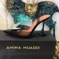 Women's Shoes Amina Muaddi Sandals Awge Phoenix Crystal Bow Pvc Slingback Pumps