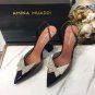 Women's Shoes Amina Muaddi Sandals Awge Phoenix Crystal Bow Pvc Slingback Pumps