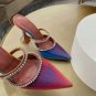 Women's Shoes Amina Muaddi Gilda Sandals 95mm Crystal Strap Mules