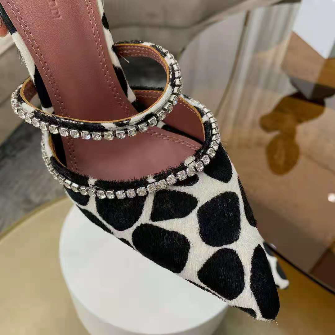 mules with crystal strap