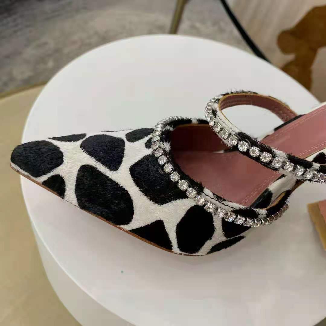 mules with crystal strap