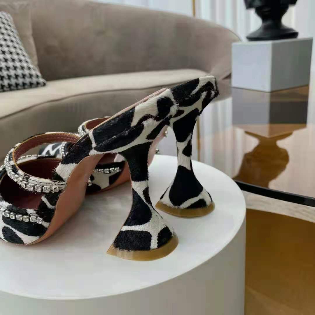 mules with crystal strap