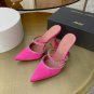 Women's Shoes Amina Muaddi Satin Gilda Mules 95mm Heel Sandals