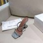 Women's Shoes Amina Muaddi Gilda Crystal Strap Heeled Sandals Glitter Silver